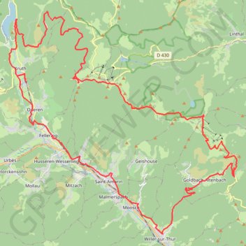 Kruth - Markstein - Grand Ballon - Willer-sur-Thur - Kruth GPS track, route, trail
