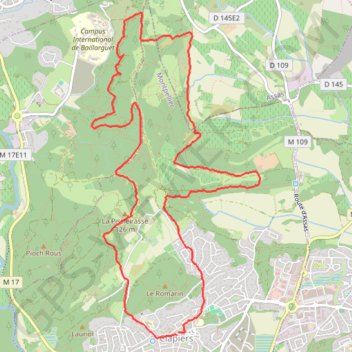Bois de Clapiers GPS track, route, trail