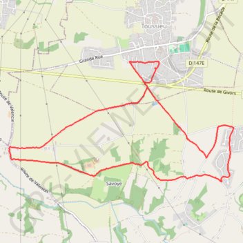 Course à pied sur Toussieu GPS track, route, trail