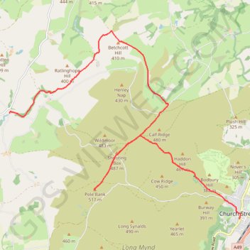 Church Stretton to Bridges GPS track, route, trail