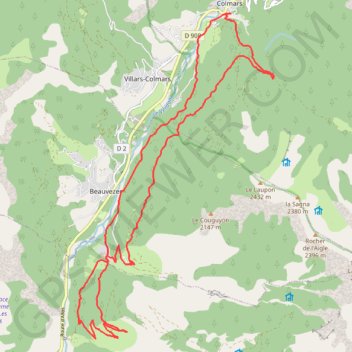 Vallée du Haut Verdon, entre Colmars et Ondres GPS track, route, trail