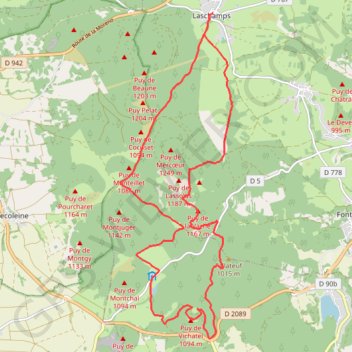 Puy d'Auvergne - Laschamps GPS track, route, trail