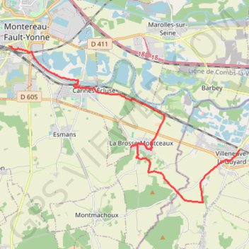 De Montereau a Villeneuve-la-Guyard - rando sur l'Yonne GPS track, route, trail