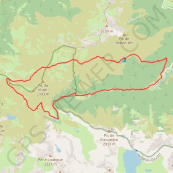 Le Col de Baran depuis le Chiroulet GPS track, route, trail