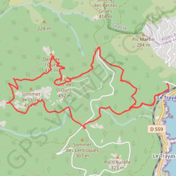 Tour du Pic de l'Ours - Le Trayas GPS track, route, trail