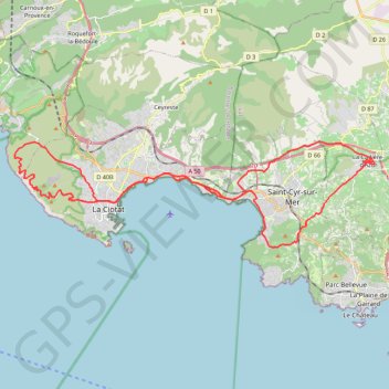 La Ciotat Route des Crêtes GPS track, route, trail