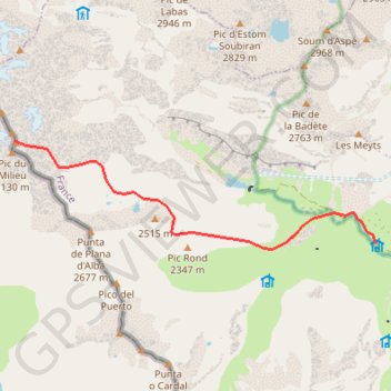 Route Pic du Grand Tapou GPS track, route, trail