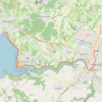 Trebeurden - Lannion par GR 34 GPS track, route, trail
