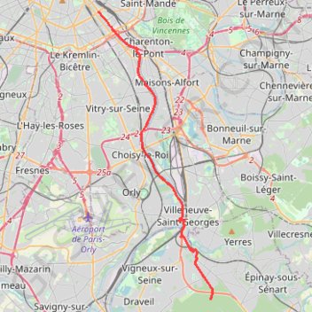 Paris Sénart par la berge Ouest GPS track, route, trail