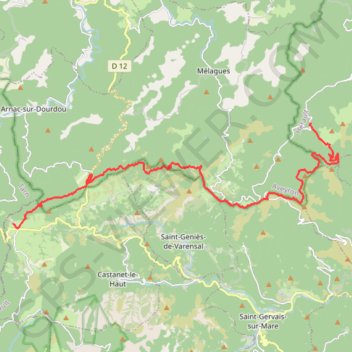 Grande Traversée de l'Hérault - itinéraire Nord - de Servies à Fagairolles GPS track, route, trail