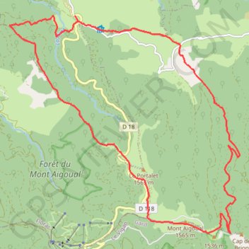 Mont Aigual à partir de Cabrillac GPS track, route, trail