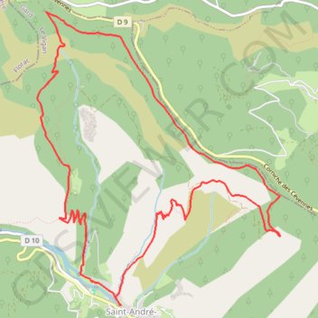 Sentier du Lique Ser - Saint-André-de-Valborgne GPS track, route, trail