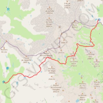 Tour du Thabor 3eme jour GPS track, route, trail