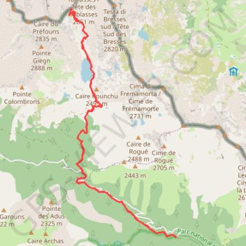 Lac Nègre GPS track, route, trail