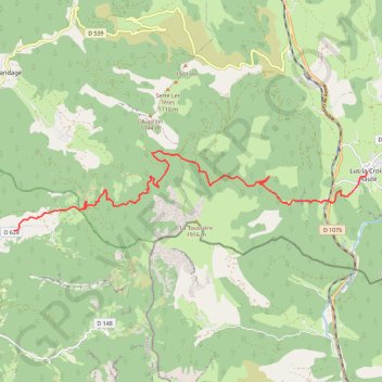 Grande Traversée des PréAlpes : Les Tatins - Lus-la-Croix-Haute GPS track, route, trail