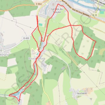 Autour de Boutancourt et Flize GPS track, route, trail