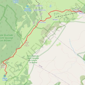 Curson - Téléphérique du Fierney GPS track, route, trail