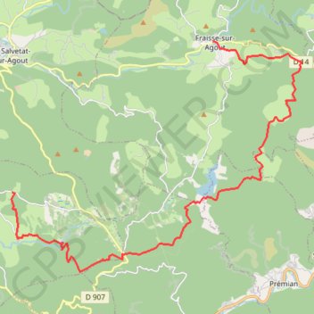 Tour du Haut-Languedoc, j5, Fraisse-sur-Agout - Le Soulié GPS track, route, trail