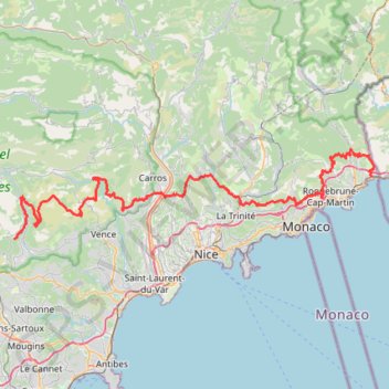GR51 De Menton à Gourdon (Alpes Maritimes) GPS track, route, trail