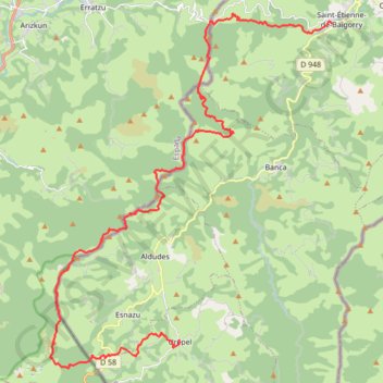 Le Sentier des Contrebandiers - De Urepel à Saint-Étienne-de-Baïgorry GPS track, route, trail