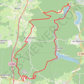 10 lacs de Rimogne à Revin GPS track, route, trail