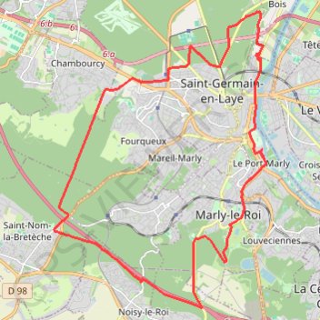 De Saint-Germain-en-Laye à Saint-Nom-la-Bretèche - Port-Marly GPS track, route, trail