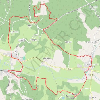Autour de Manzac-sur-Vern GPS track, route, trail