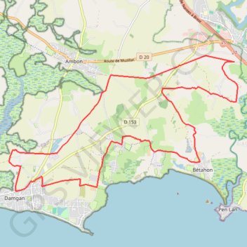 La Roche Bernard - Damgan GPS track, route, trail