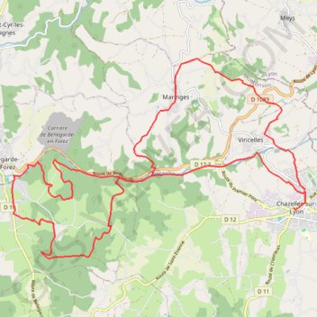 Chazelles-Bellegarde en Forez GPS track, route, trail