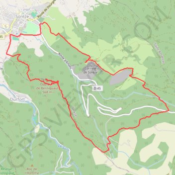 Sorèze, Montagne Noire GPS track, route, trail