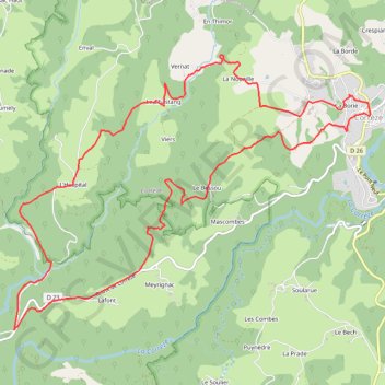 Entre les rivières Corrèze et Menaude - Corrèze GPS track, route, trail
