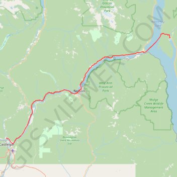 Castlegar - Crawford Bay GPS track, route, trail