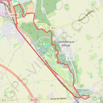 Circuit des Forts de Coukerque à Bergues - Coudekerque-Branche GPS track, route, trail