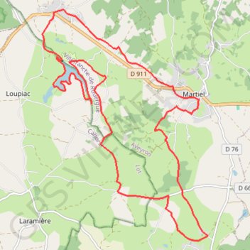 Circuit du Lac de Bannac - Martiel GPS track, route, trail