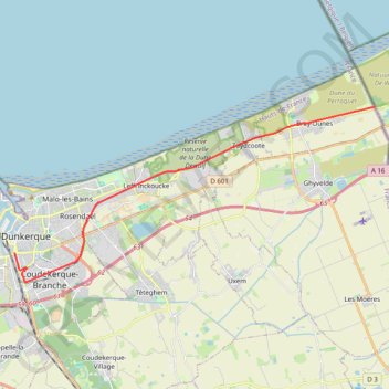 Bray-Dunes / Dunkerque GPS track, route, trail