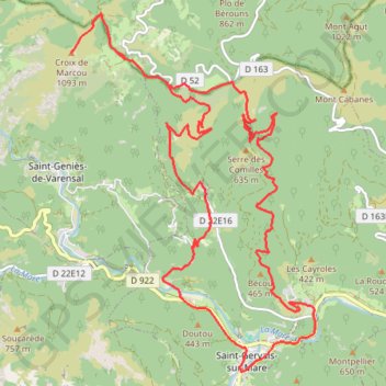 Col du Layrac et Croix de Marcou GPS track, route, trail