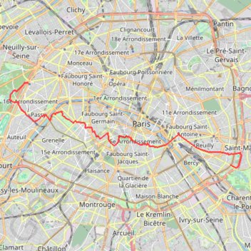 Paris ouest - est GPS track, route, trail
