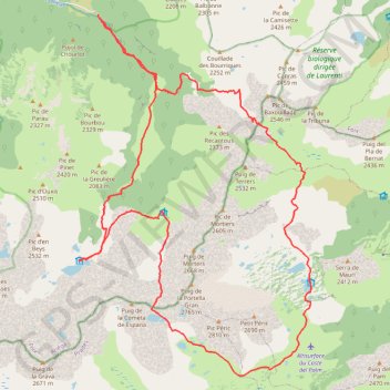 Boucle refuge en beys camporells GPS track, route, trail