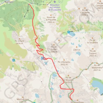 Pic de Néouvielle depuis la Glère GPS track, route, trail