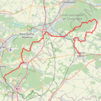 De Coye la Forêt à Crépy via Pierrefonds GPS track, route, trail