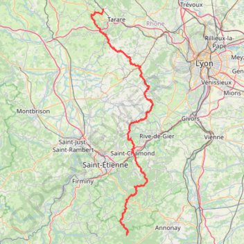 GR7 De Les Sauvages (Rhône) au Col de la Charousse (Haute-Loire, Ardèche) GPS track, route, trail