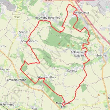 Les collines de l'Artois GPS track, route, trail