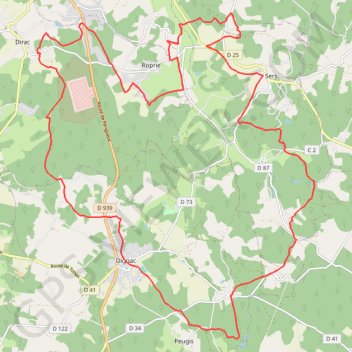 Dignac (le champ de la chaume) 33 kms GPS track, route, trail