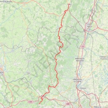 Cluny - Affoux GPS track, route, trail