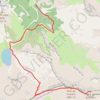 Tête de Girardin GPS track, route, trail