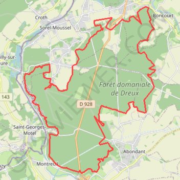 Tour de la Forêt domaniale de Dreux GPS track, route, trail