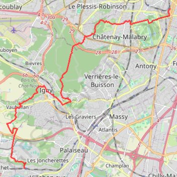 Palaiseau - Bourg la Reine GPS track, route, trail