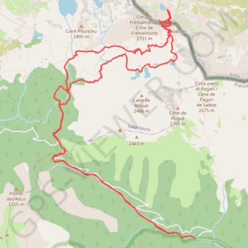 Repérage - col et lacs de Fremaforte long GPS track, route, trail