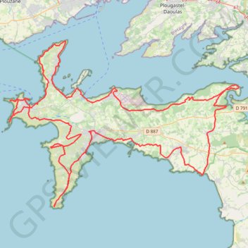 Tro Ledenez Kraon - Tour de la presqu'île de Crozon GPS track, route, trail