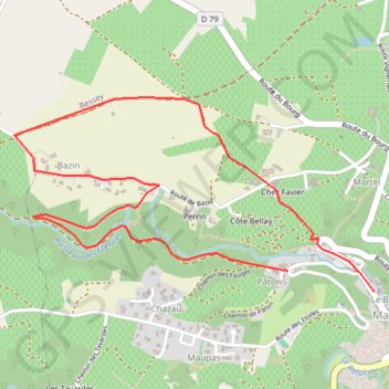 Malleval - ruisseau de l'Epervier et sentier compostel GPS track, route, trail